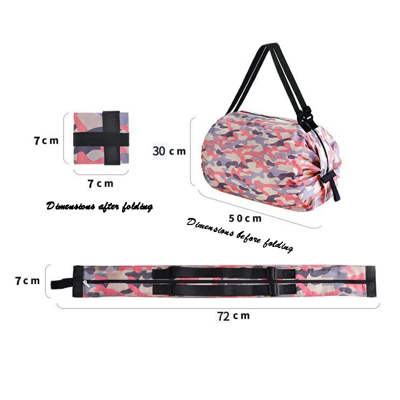Foldable Storage Bag With Handle Portable Travel Camouflage Handbags Large Capacity Shopping Bag