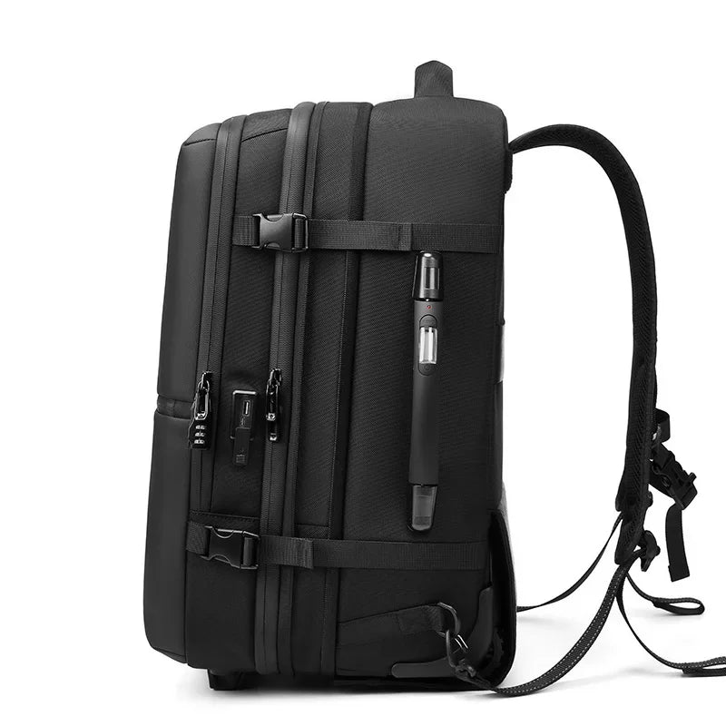 Travel Trolley vacuum compression business backpacks bags for Man Wheeled backpack On wheels luggage Rolling Bags For Boardable