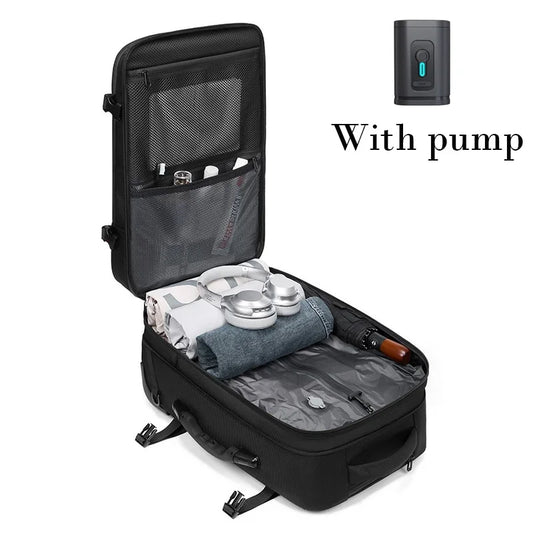 Travel Trolley vacuum compression business backpacks bags for Man Wheeled backpack On wheels luggage Rolling Bags For Boardable
